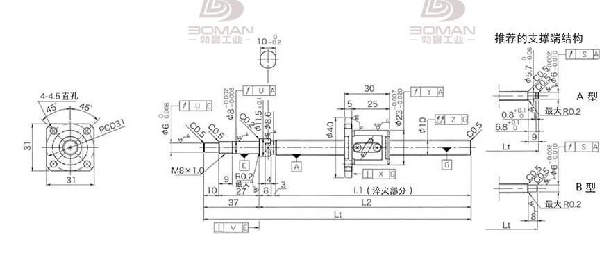 KURODA GP1002DS-EAFR-0210B-C3F 黑田精工和thk丝杆比较
