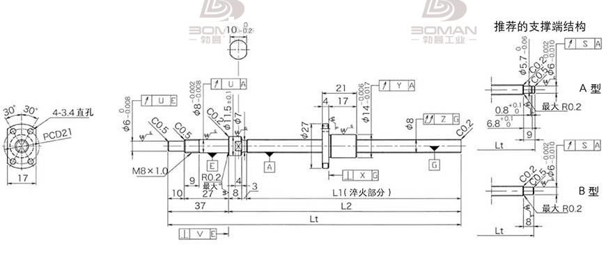 KURODA DP0802JS-HDNR-0180B-C3S 黑田精工丝杆底座怎么拆
