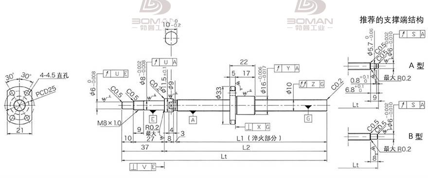 KURODA DP1002JS-HDNR-0320B-C3F 黑田丝杆型号含义对照表